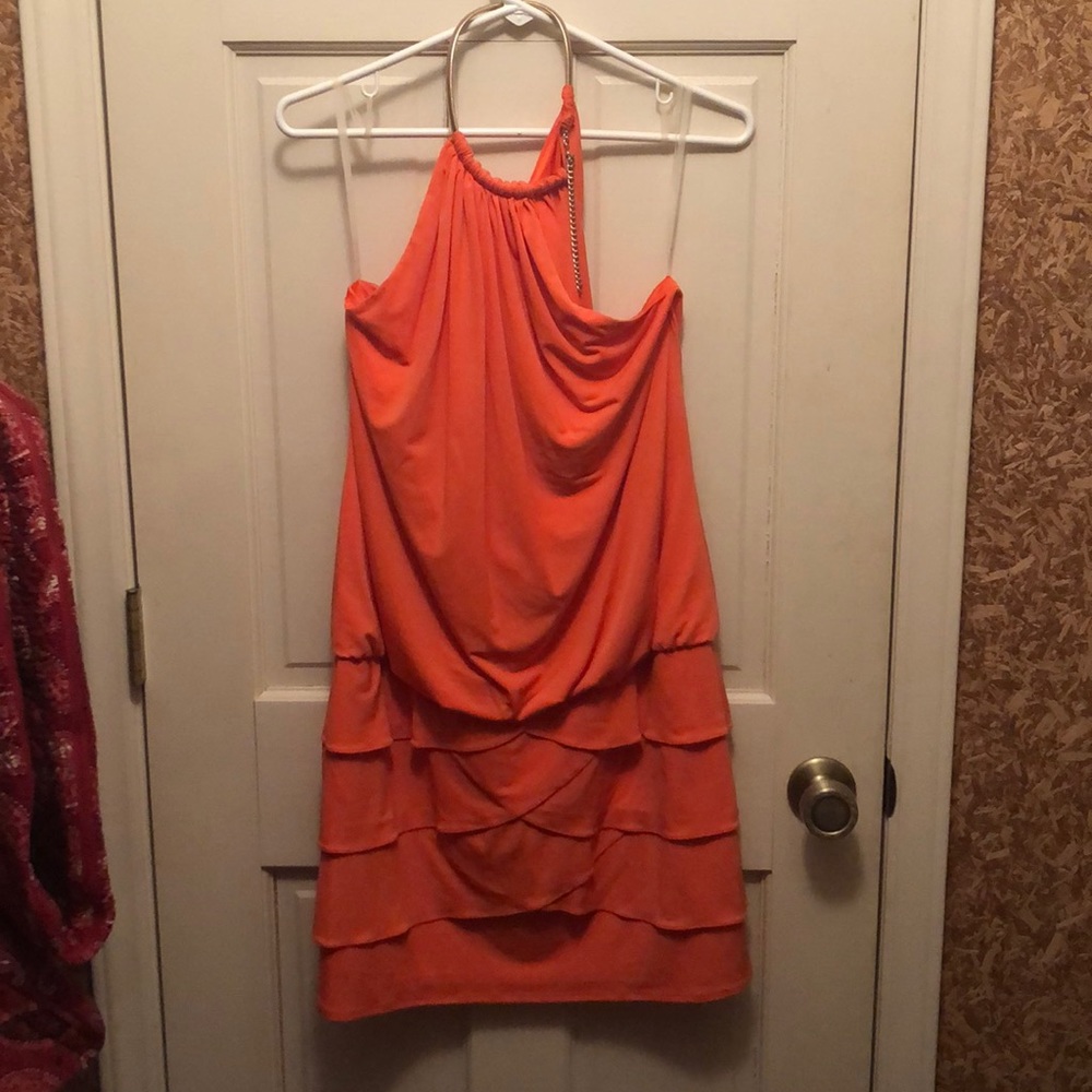 Cache orange halter dress, NWT.